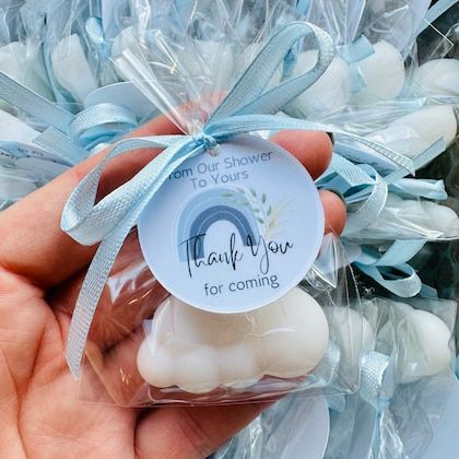 Cloud Soap, Cloud Baby Shower Theme, Miniature Goats, Baby Shower Boho, Cloud Theme, Baby Shower Souvenirs, Moon Baby Shower, Cloud Shape, Chocolate Favors