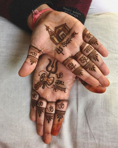 Instagram photo by Unnati Mehta • Jan 10, 2021 at 2:50 PM Bholenath Quotes, Lord Shiva Quotes, Bam Bhole, Shiva Quotes, Piercing Stud, Mehndi Designs Bridal Hands, Latest Henna Designs, Simple Mehndi Designs Fingers, Engagement Mehndi Designs