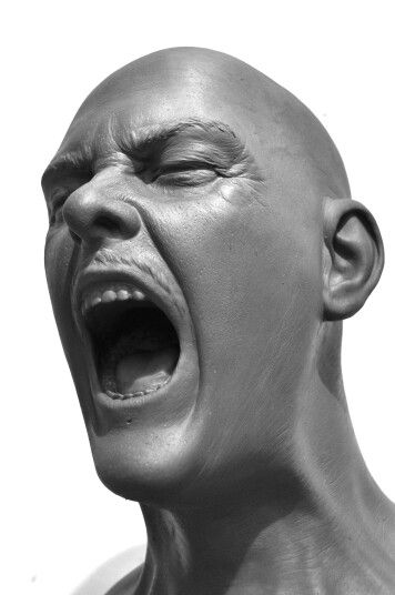 Screaming Man Yelling Drawing Reference, Scream Art, Head Anatomy, Ceramic Sculpture Figurative, Expressions Photography, Face Anatomy, Anatomy Sculpture, Le Cri, Afrikaanse Kunst