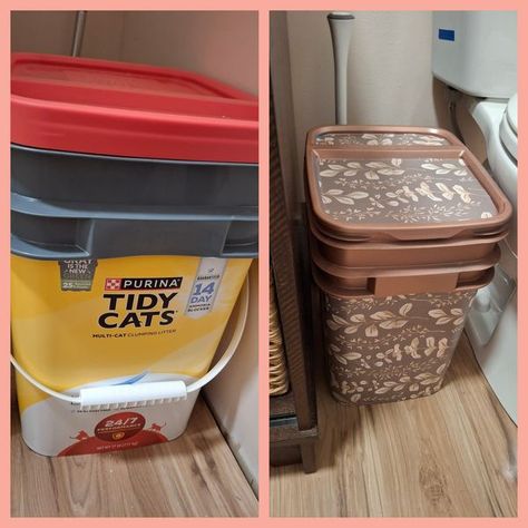 Tidy Cat Litter, Repurposed Materials Art, Home Craft Decor, Krylon Spray Paint, Reuse Recycle Repurpose, Tidy Cats, Painted Vinyl, Craft Desk, My Bathroom