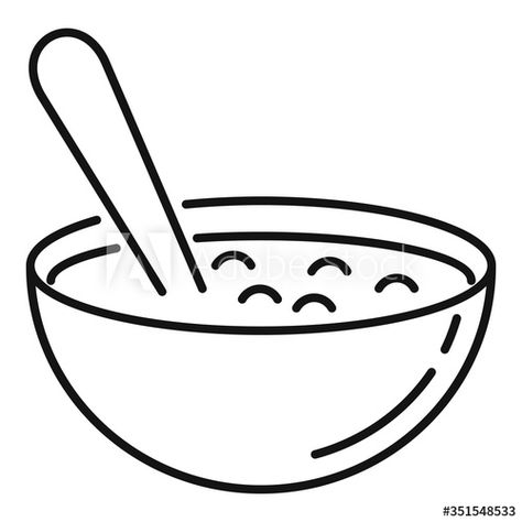 Bowl oats grains icon. Outline bowl oats grains vector icon for web design isolated on white background #AD , #icon, #Outline, #bowl, #Bowl, #oats Oat Bowls, Line Doodles, Oatmeal Bowls, Line Sketch, Toddler Crafts, Pretty Pictures, Vector Icons, Line Drawing, Oats