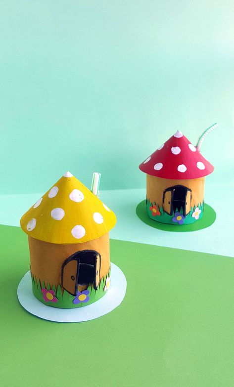 Toadstool House, Tissue Paper Roll, Paper Craft For Kids, Paper Towel Tubes, Bug Crafts, Cool Paper Crafts, Stem For Kids, Toilet Paper Roll Crafts, Paper Roll Crafts