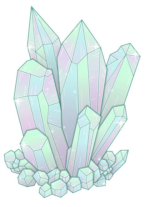 Absolutely love how this piece turned out 🖤 Krita is amazing Crystal Cluster Illustration, Crystals Images, Crystals Drawing, Crystal Drawings, Crystals Painting, Crystal Artwork, Space Crystal, Tree Frog Tattoos, Crystals Watercolors