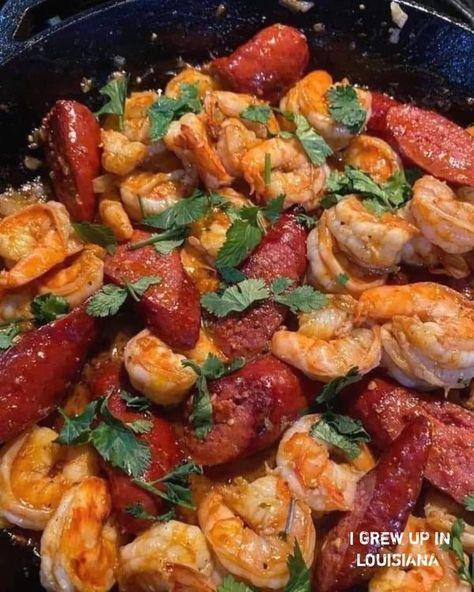 I Grew Up in Louisiana !! | An oldie but goodie……it’s a Louisiana love language 😋 | Facebook Sausage And Shrimp Gumbo, Gumbo Ingredients, Vegetable Skillet, Shrimp Gumbo, Veggie Skillet, Shrimp And Sausage, Raw Shrimp, Shrimp Sausage, Easy Chicken Breast