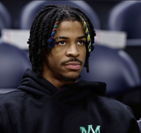 Ja Morant Dreadlocks, Ja Morant Hairstyle, Ja Morant Hair, Purple Dreads, Ja Morant Style, Mikey Williams, Taper Fade Curly Hair, Dread Hairstyles For Men, Mens Dreads