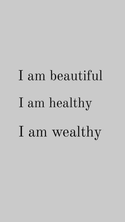 Wallpaper. Positive affirmations to manifest your dream life. I am beautiful, I am healthy, I am wealthy Wallpaper Positive Affirmations, I Am Wealthy, Wallpaper Positive, I Am Healthy, Skincare Routines, Vision Board Affirmations, Vision Board Manifestation, Simple Love Quotes, Daily Positive Affirmations