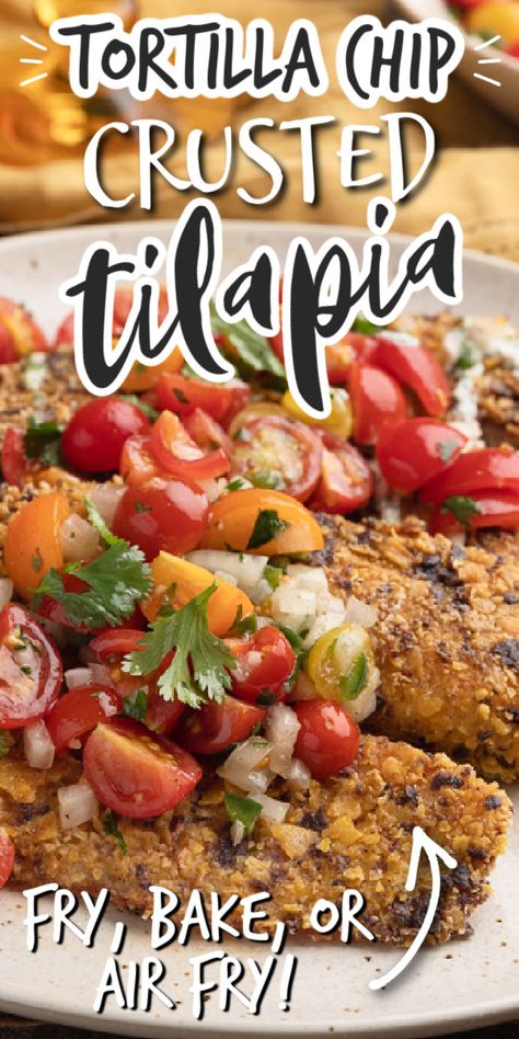 Tortilla Crusted Tilapia, Delicious Magazine Recipes, How To Cook Tilapia, Vegan Bowl Recipes, Crock Pot Vegetables, Slow Cooker Vegetarian Chili, Crispy Oven Fried Chicken, Tilapia Fish, Crusted Tilapia