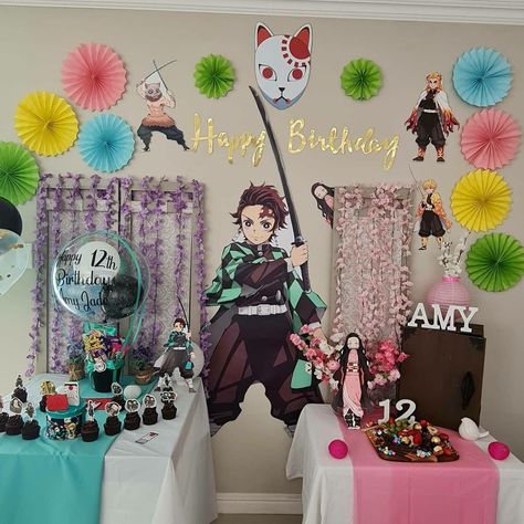 Demon Slayer Party, Aurora Cake, Happy 12th Birthday, 12th Birthday, Anime Life, Bday Party, Birthday Ideas, Demon Slayer, Kids Birthday