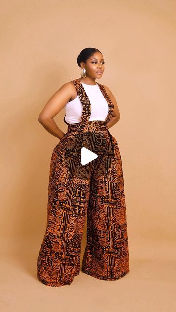 Two Pattern Ankara Styles, Ankara Dungaree, African Attire Patterns, Ankara Dungarees, Turban Tutorial, Pieces Outfits, African Fashion Ankara, Nigerian Styles, African Ankara