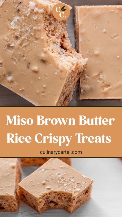 Miso Rice Krispy Treats, Earl Grey Rice Krispies, Recipes With Rice Crispies, Vegan Rice Krispie Treats, Brown Butter Rice, Childhood Snacks, Rice Crispy Treats Recipe, Chocolate Rice Krispie Treats, Sweet Sticky Rice