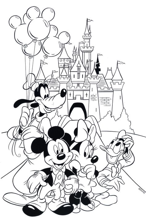 #Free Disney Coloring Page! #Printable Pintar Disney, Free Disney Coloring Pages, Mickey Coloring Pages, Disney Coloring Sheets, Minnie Mouse Coloring Pages, Castle Coloring Page, Mickey Mouse Coloring Pages, Disney Princess Colors, Disney Princess Coloring Pages