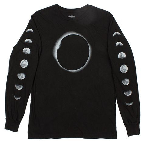 Altru Apparel Lunar Eclipse Long Sleeve T -Shirt | AmazonSmile Black Long Sleeve Shirt Men, Moon Graphic, Black And White Tees, Moon Shirt, White Tee Shirts, Black Graphic Tees, Lunar Eclipse, Black Long Sleeve Shirt, Edgy Outfits