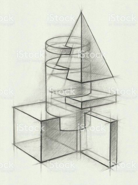 Abstract Perspective, Shape Drawing, Geometric Shapes Drawing, Structural Drawing, Architecture Drawing Sketchbooks, Trendy Photography, Perspective Drawing Architecture, Photography Abstract, Isometric Drawing