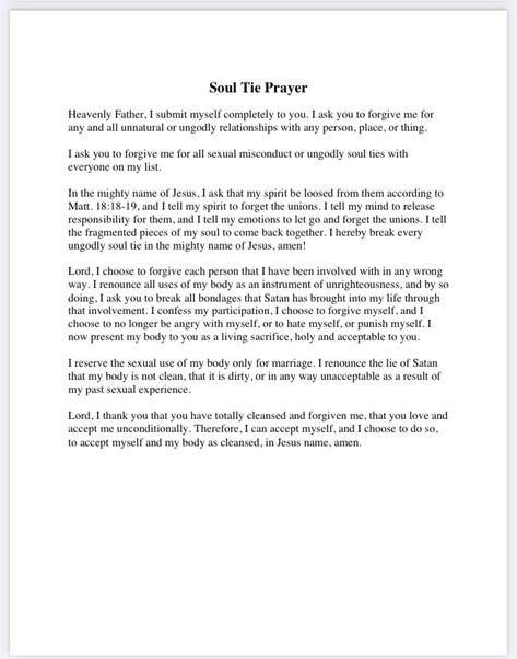 Prayer To Break Soul Ties, Breaking Soul Ties Prayers, Soul Ties Prayer, Break Soul Ties, Cindy Trimm, Deliverance Ministry, Deliverance Prayers, Soul Ties, Father God