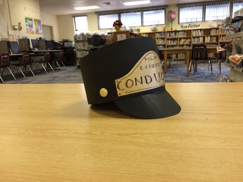 DIY Polar Express Conductor Hat                                                                                                                                                                                 More Diy Conductor Hat, Polar Express Conductor, Polar Express Activities, Polar Express Christmas Party, Polar Express Theme, Polar Express Movie, Dramatic Play Themes, Polar Express Party, Conductor Hat