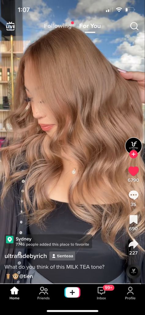 Tea Hair Color, Milk Tea Hair Color, Beige Balayage, Hair Inspiration Color, Milk Tea, Dyed Hair, Hair Inspo, Hair And Nails, Balayage