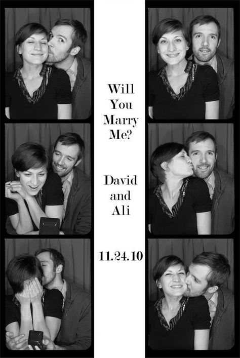 Proposal inspiration: do it in a photobooth! An adorable way to document her surprise: Photo Booth Proposal, Photo Booth Wedding, Ways To Propose, Booth Wedding, She Said Yes, Wedding Proposals, Photo Booths, Proposal Ideas, She Said