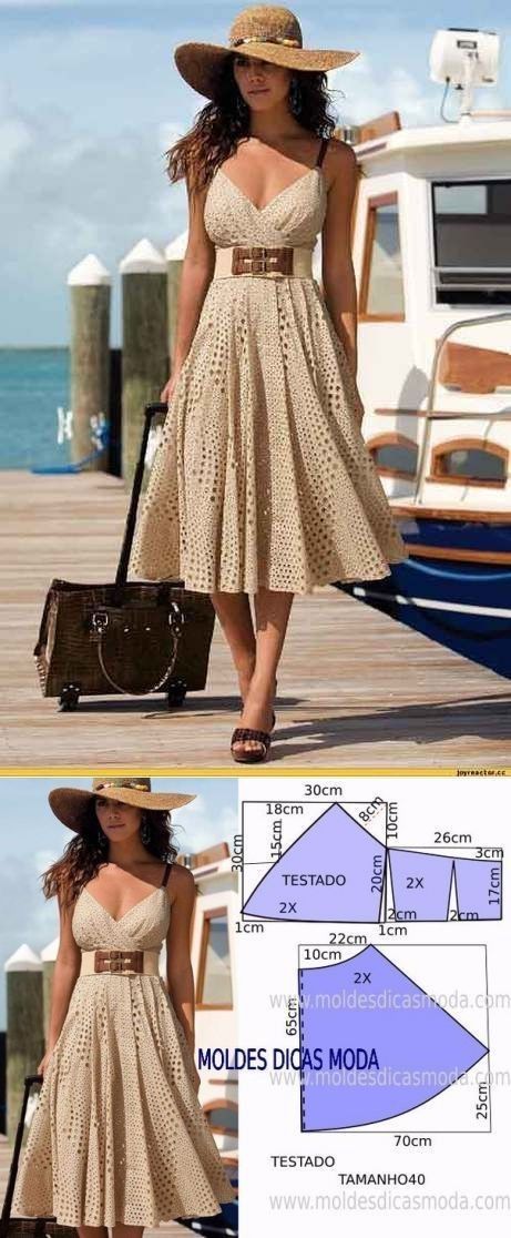 Pola Top, Sewing Dress, Summer Dress Patterns, Diy Dress, Dress Sewing Patterns, Sewing Clothes, Fashion Sewing, Sewing Dresses, A Dress