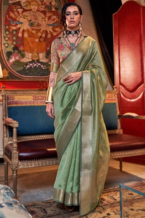 Sage Green Woven Moss Chiffon Saree Drapping Saree, Jade Green Color, Chiffon Sarees, Sea Green Color, Handloom Weaving, Wholesale Catalog, Ready To Wear Saree, Pure Chiffon, Ghagra Choli