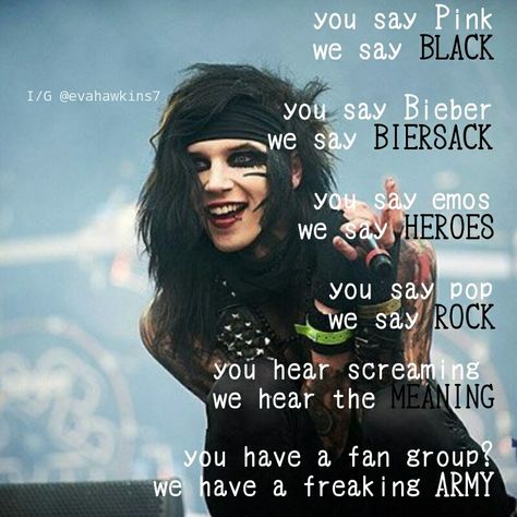 Edit by : I/G @Evahawkins7 #Emo quotes #emo #metal quotes #andyblack #evahawkins7 #rock #rockmusic #bvb #blackveilbrides #blackveilbriesquotes #bieber #beirsack #andybeirsack #musicquotes #notsatanic #liveconcert #bvbconcert #bvbmeme #bvb2018 #ashlypurdy black veil brides memes , my chemical romance meme, Pierce in veil meme , evanescence meme , metal meme , metal quotes. Mcr quotes bvb quotes , linkin park, Black Veil Brides Quotes, Evanescence Meme, Black Veil Brides Tattoos, Bvb Quotes, Mcr Quotes, Metal Quotes, Metal Quote, Emo Emo, Metal Meme