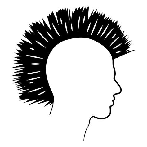 Mohawk hair cut out PNG Design Mohawk Back View, Hair Advertisement, Mohawk Hair, Hair Svg, 80's Party, Mohawk Hairstyles, Design Hair, Design Ad, Png Design