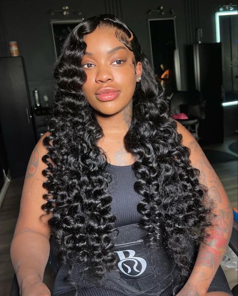 Small Wand Curls On Wig, Side Part Wand Curls Black Women, Side Part With Wand Curls, Side Part Wand Curls, Bang Ideas, Hairstyles For Seniors, Exotic Hairstyles, Frontal Wig Hairstyles, Lace Fronts