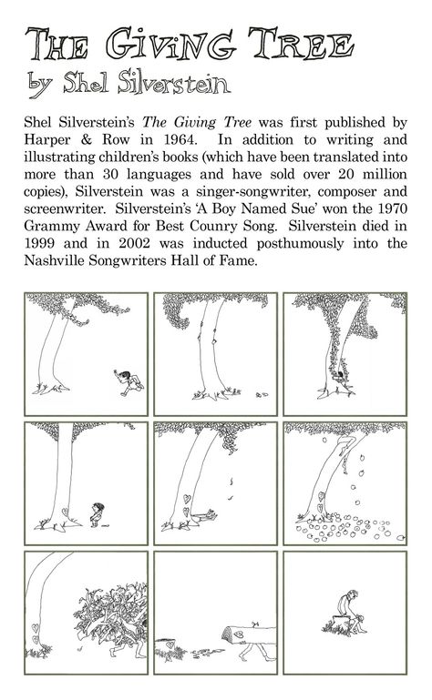 Giving Tree Tattoo Shel Silverstein, The Giving Tree Tattoo, Teacher Lesson Plans Elementary, Giving Tree Tattoos, Wellness Topics, Beginner Tattoos, Giving Tree, Adult Coloring Books Printables, The Giving Tree