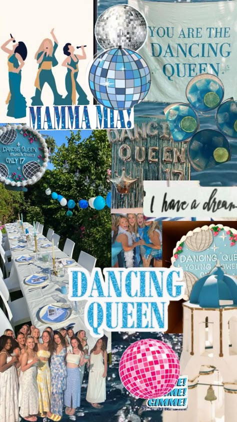 Mama Mia Prom Theme, Mamma Mia Party Activities, Birthday Party At Beach, Mama Mia 17th Birthday Party, Abba Themed Party, Mama Mia Party Decorations, Abba Party, 17th Birthday Party Ideas, Seventeenth Birthday