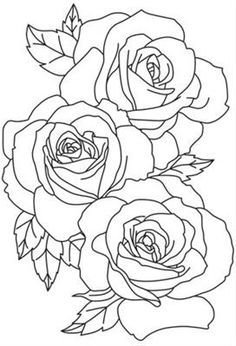 Rose Outline Drawing, Rose Outline Tattoo, Rose Tattoo Stencil, Rose Outline, Rose Coloring Pages, Tattoo Outline Drawing, Flower Outline, Tattoo Stencil Outline, White Drawing