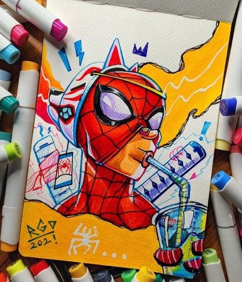 Doddle Art, Graffiti Doodles, Posca Art, Anime Drawing Books, Animation Art Sketches, Graffiti Style Art, Graffiti Characters, Marvel Spiderman Art, Graffiti Drawing