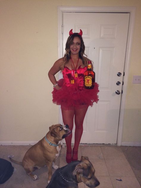 My fireball shot costume for Halloween twanky-14 Fire Ball Halloween Costume, Fire Women Halloween Costume, Fireball Cowboy Hat Diy, Fireball Costume Halloween, Fireball Costume, Fireball Halloween Costume, Fireball Hat, Alcohol Costumes, Fireball Shot