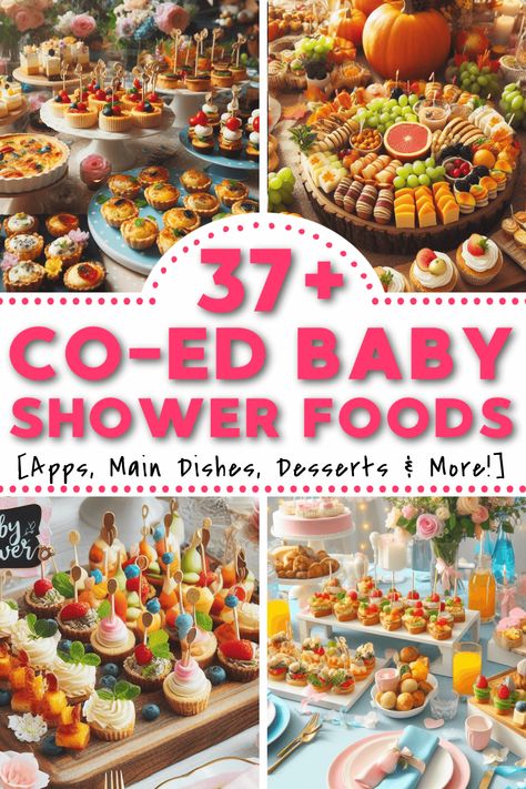 Healthy Baby Shower Food, Summer Baby Shower Food, Baby Shower Menu Ideas, Shower Menu Ideas, Baby Shower Food Easy, Baby Shower Catering, Baby Shower Food Menu, Baby Shower Foods, Baby Shower Lunch