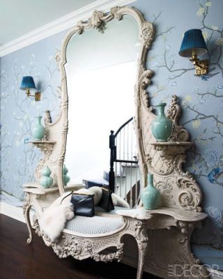 درج السلم, Decoration Shabby, Beautiful Mirrors, A Mirror, Antique Mirror, Elle Decor, Chic Decor, Dressing Table, My Dream Home