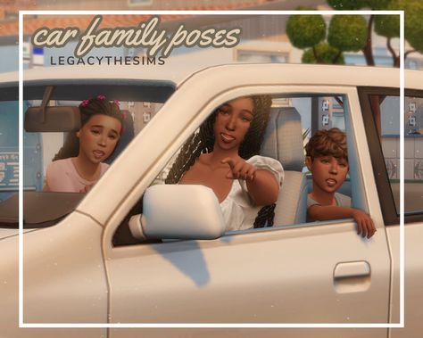 family car poses for storytelling | Patreon Sleeping Pose, Mermaid Pose, Sims 4 Family, Car Poses, Twin Toddlers, Sims 4 Expansions, Family Of 4, Family Road Trips, Family Posing