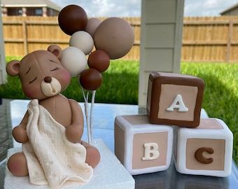 Personalized Gifts Teddy Bear Gift Bags Baby Shower Gift | Etsy Fondant Teddy Bear, Fondant Elephant, Bear Baby Shower Cake, Baby Shower Oso, Pink Baby Shower Cake, Baby Shower Cake Decorations, Bear Baby Shower Theme, Bear Cake Topper, Baby Shower Cakes Girl