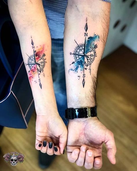 Tropisches Tattoo, Fingerprint Tattoos, Tato Flash, Couple Tattoos Unique Meaningful, Couple Matching Tattoo, Couple Tattoos Unique, Dragon Tattoo For Women, Парные Тату, Matching Couple Tattoos