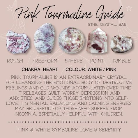 Pink Tourmaline Crystal Meaning, Pink Tourmaline Meaning, Crystal Powers, Tourmaline Meaning, Stone Meanings, Crystal Healing Chart, Healing Crystals Meanings, Spiritual Knowledge, Charge Crystals