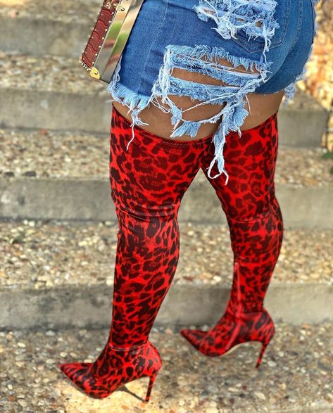 Fresh Love, Fall Winter Shoes, Leopard Boots, Fall Fashions, Classy Shoes, Red Leopard, Fabulous Shoes, Boots Knee, Winter Shoes