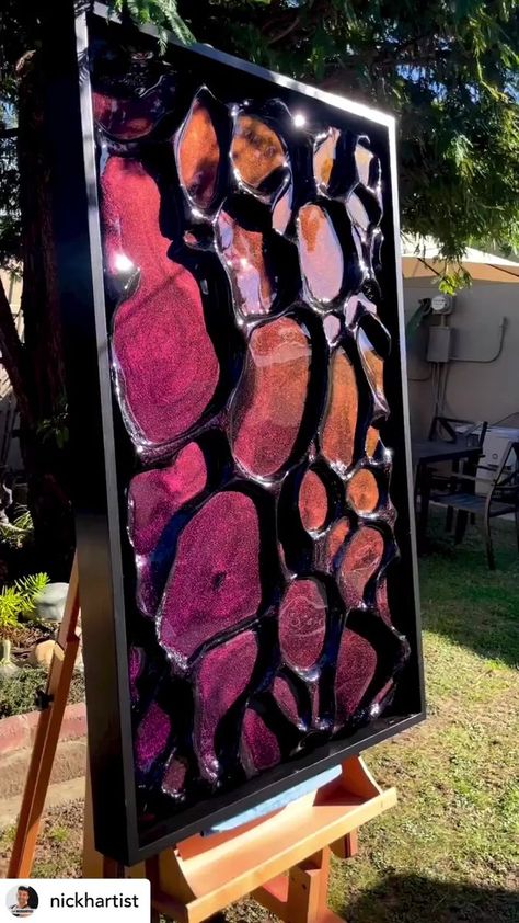 Check out this textured organic art piece featuring ArtResin by @nickhartist It's stunning! His process videos are quite fascinating - give him a follow :) #art_resin #modernart #colorshift #epoxyresin #resinart | ArtResin Diy Resin Wall Art, Lava Art, 3d Wall Art Sculpture, Resin Art Canvas, Styrofoam Art, Beach Art Painting, Diy Abstract Canvas Art, Resin Art Painting, Organic Art