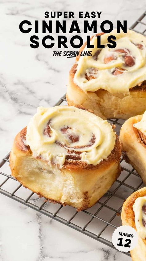 Soft and Easy Cinnamon Scrolls Cinnamon Swirls Recipe, Coffee Scrolls Recipes, Cinammon Recipes Baking, Cinnamon Scrolls Easy, Cinnamon Swirl Recipe, Cinnamon Scones Recipe Easy, Cinnamon Scrolls Recipe, Easy Cinamoroll Recipe, Cinnamon Swirl Bread Recipe