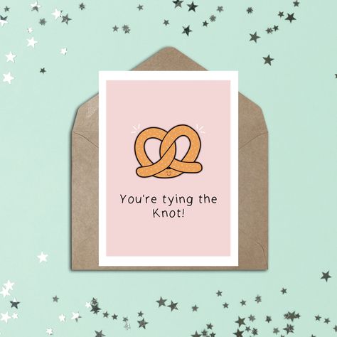 Funny Engagement Card, Wedding Card, Tying The Knot Card, Pun Engagement Card, Congratulations Card, Couples Card, Cute Wedding Card by LeaveMyMarkDesigns on Etsy Engagement Puns, Wedding Card Funny, Funny Wedding Shower Cards, Engagement Congratulations Card, Congrats On Engagement Card, Engagement Humor, Pun Card, Engagement Cards, Funny Puns