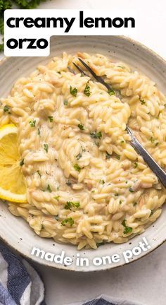 Lemon Cream Orzo Pasta, Lemon Ricotta Orzo, Lemon Parm Orzo, Lemon Orzo Pasta With Chicken, Pasta Rice Recipes, Creamy Orzo With Spinach, Lemon Orzo With Asparagus, Lemon Garlic Orzo With Roasted Veggies, Scallop Orzo Recipes