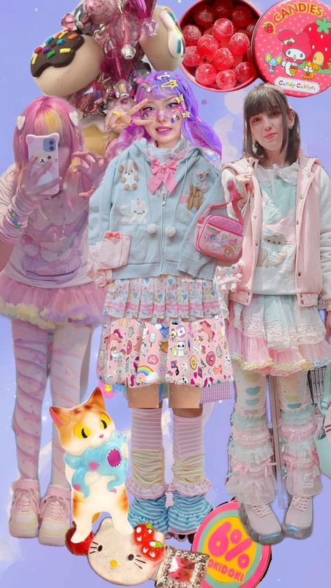 #decorakei #harajuku #harajukufashion #pastel #fashion Decora Kei Outfits, Harajuku Decora Kei, Decora Kei Fashion, Decora Outfits, Decora Fashion, Harajuku Decora, Japanese Y2k, Harajuku Fashion Street, Kei Fashion