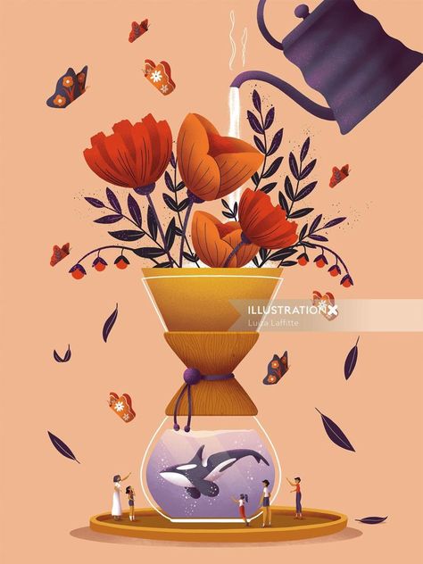 Procreate Apple Pencil, Pencil Apple, Festival Illustration, Coffee Artwork, Amazing Food Art, Illustration Art Design, Apple Imac, Coffee Illustration, Wacom Cintiq