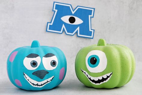 Pumpkin Painting Ideas Monsters Inc, Sully Pumpkin, Boo Monsters Inc Pumpkins Painted, Monsters Inc Pumpkin, Monsters Inc Pumpkin Painting, Monster Ink Pumpkin Painting, Sully Pumpkin Painting, Mike Wazowski And Sully Pumpkin Painting, Monster Pumpkin