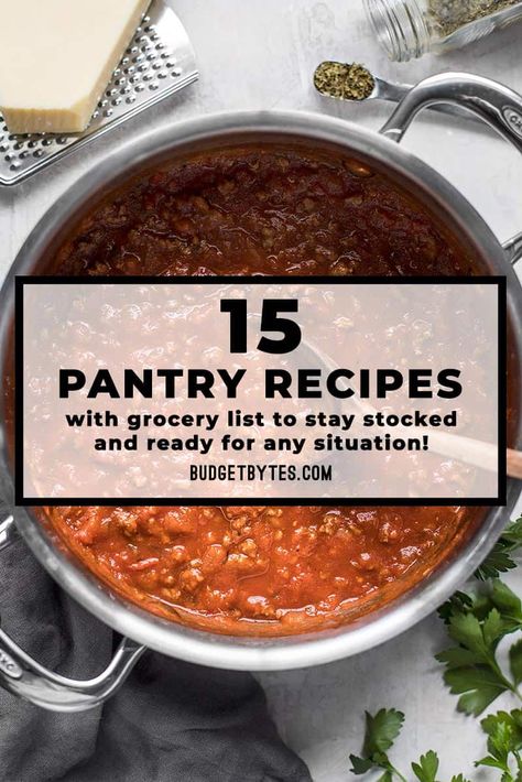 Batch Cooking Freezer, Birthday Dinner Recipes, Staple Recipes, Pantry Recipes, Budget Bytes, Freezer Storage, Easy One Pot Meals, Frugal Meals, Recipe Roundup