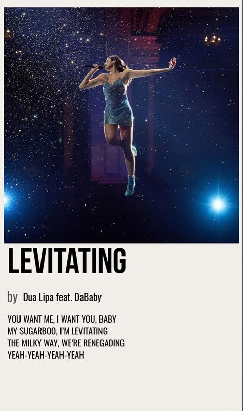 minimal poster of the song levitating by dua lipa feat. dababy Minimalist Music, Music Poster Ideas, Vintage Music Posters, Music Poster Design, Pop Posters, Bts Wallpaper Lyrics, Minimal Poster, Polaroid Pictures, Pop Songs