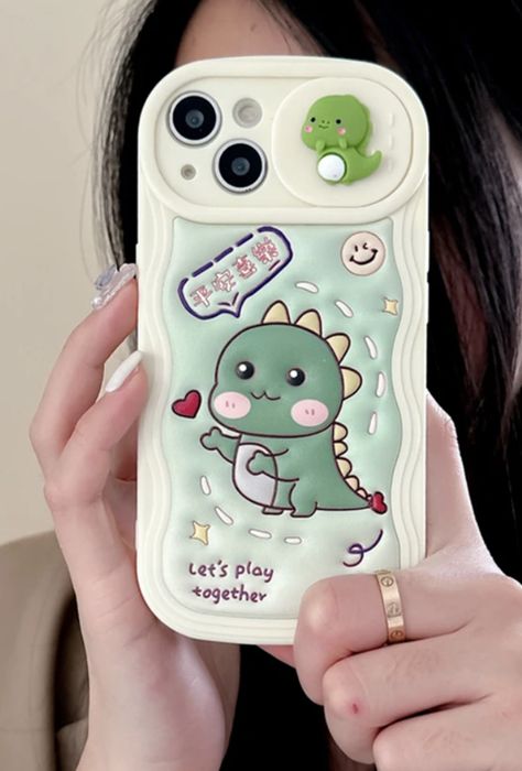 cartoon 3D Pink face dinosaur frog push-pull camera protection case for iPhone 14 Pro Max 11 12 Dino Phone Case, Sparkly Phone Cases, Kawaii Iphone Case, Hello Kitty Phone Case, Iphone Case Collection, Phone Case Quotes, Cartoon 3d, Kawaii Phone Case, Animal Phone Cases