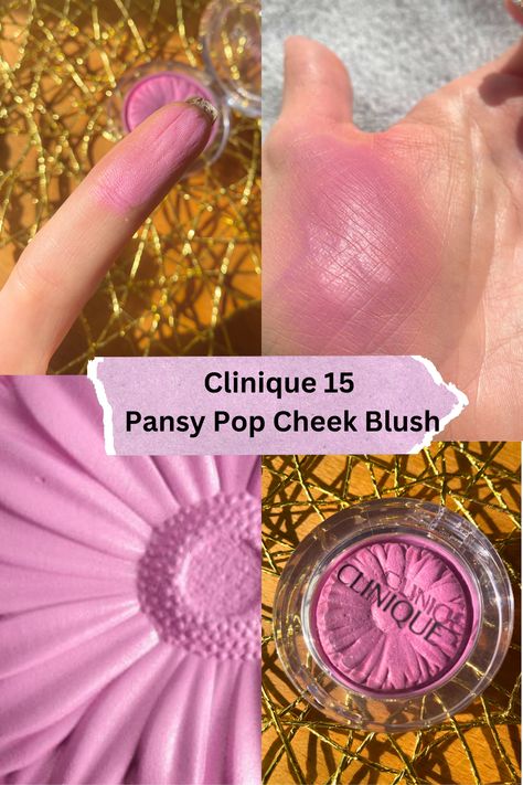 Clinique Cheek Pop/Blush pop #15 Pansy Pop Swatch Clinique Pansy Pop Blush, Clinique Pansy Pop, Clinique Cheek Pop, Viral Makeup, Make Me Up, Pansies, Blush, Skin Care, Skin