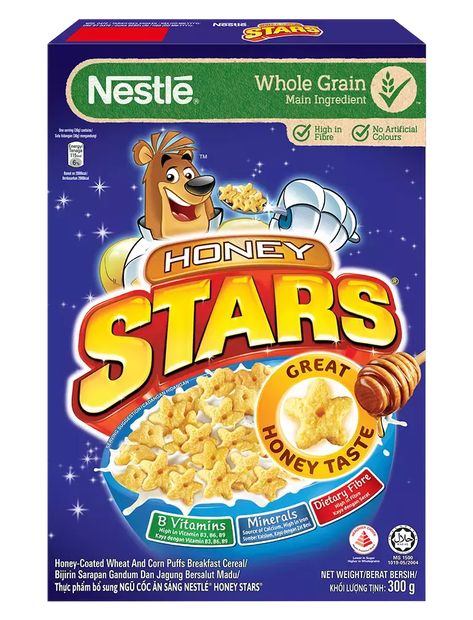 Honey Stars Breakfast Cereal | Nestlé Cereals Breakfast Cereal Bars, Healthy Cereal Breakfast, Shower Hostess Gifts, Corn Puffs, Crispy Corn, Cereal Brands, Whole Grain Cereals, Real Honey, Healthy Cereal